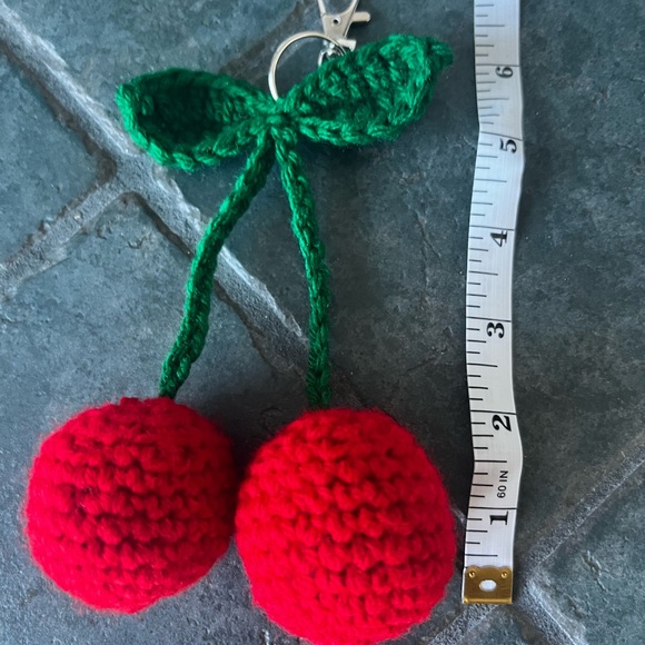 Hand Crocheted Cherries Keychain! - Picture 7 of 15
